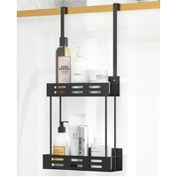 CARLA HOME Over the Door 2-Tier Shower Caddy with Hooks