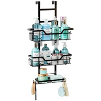 CARLA HOME Over the Door 3-Tier Shower Caddy with Hooks