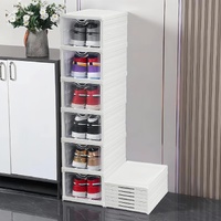 CARLA HOME 6-Tier Stackable Shoe Storage Box with Clear Door