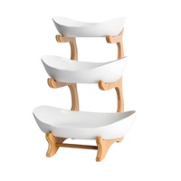 CARLA HOME 3-Tier Fruit Bowl with Bamboo Stand