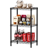 CARLA HOME 3-Tier Adjustable Metal Storage Shelves Wire Rack 60cm x 35cm x 103cm