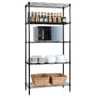 CARLA HOME 5-Tier Adjustable Metal Storage Shelves Wire Rack 60cm x 40cm x 176cm