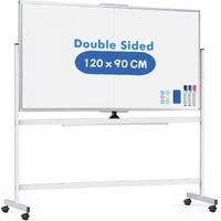 CARLA HOME Double-Sided Magnetic Whiteboard 120x90cm with Wheels