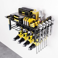 CARLA HOME 2-Tier Power Tool Rack Wall Mount Drill Organizer