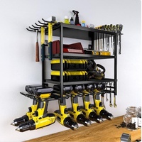 CARLA HOME 4-Tier Power Tool Rack Wall Mount Drill Organizer