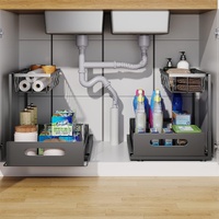 CARLA HOME 2 Pack Under Sink Organiser Sliding Drawers
