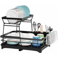 CARLA HOME 2 Tier Dish Drying Rack with Cup & Cutlery Organiser