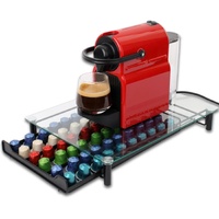 CARLA HOME 60 Coffee Pod Holder with Tempered Glass & Drawer