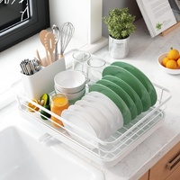 CARLA HOME Dish Drying Rack with Drip Tray & Utensil Holder