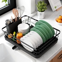 CARLA HOME Dish Drying Rack with Drip Tray & Utensil Holder
