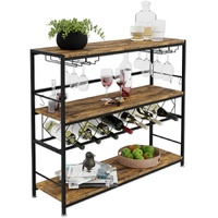 CARLA HOME Large Wine Rack Metal Bottle & Glass Holder