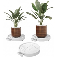 CARLA HOME 2 Pack Rolling Plant Stand 26cm with 360° Wheels