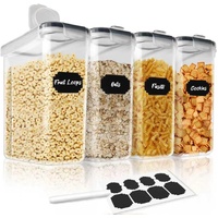 CARLA HOME 4-Pack Airtight Cereal Containers 2.5L BPA-Free