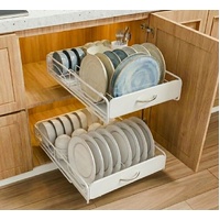 CARLA HOME 2 Pack Pull Out Dish Rack Cabinet Slide Drawer Organizer
