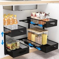 CARLA HOME 2 Pack Under Sink Organizer Pull Out Sliding Cabinet Storage Shelf