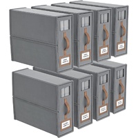 CARLA HOME Bed Sheet Organizer Set 8-Pack with Window Grey