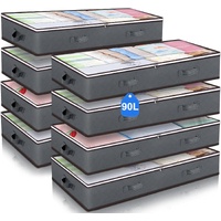 CARLA HOME 8-Pack Underbed Storage Bins 90L Large Capacity