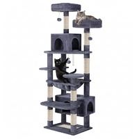CARLA HOME 180cm Cat Tree Tower Dual Condos Sisal Posts & Ramps Grey