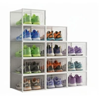 CARLA HOME 12-Pack Clear Shoe Storage Boxes - Stackable - White - Shoe Box Storage