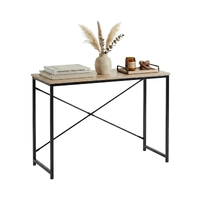 CARLA HOME Office Desk Computer Table - Metal Frame - Oak - 100cm - Brown - Rustic