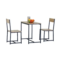 CARLA HOME 3 - Piece Dining Table Set - Square Table 2 Chairs - Brown - Dinning Table