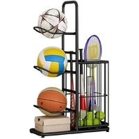 CARLA HOME Ball Storage Rack - 3-Tier Sports Organiser