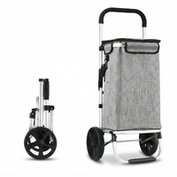 CARLA HOME Foldable Shopping Trolley, Aluminium Cart, 45L, Waterproof, Grey