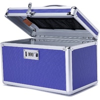 VIKUS Locking Combination Medicine Box Blue Medium