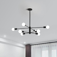 VIKUS Modern Sputnik Chandelier 8 Light Black