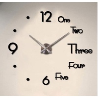 DIY Modern Frameless 3D Wall Clock Roman Numerals Small