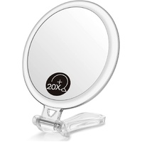 Double-Sided 1X/20X Magnifying Foldable Makeup Mirror Travel
