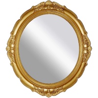 Oval Antique Vintage Gold Hanging Wall Mirror 38 x 33cm