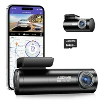 4K Black Dash Cam with 5.8GHz WiFi, GPS, Front & Rear Recording, 24-Hour Parking Mode, 64GB Card