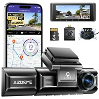 3 Channel Dash Cam in Black with WiFi, GPS, 4K+1080P+2.5K, 64GB Card, Parking Mode