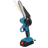 6" Cordless Electric Chainsaw in Blue - Portable Handheld Wood Cutter
