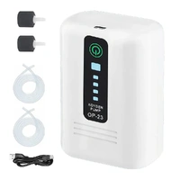 Aquarium Oxygen Pump Black USB Rechargeable Air Pump for Fish Tanks and Bait Buckets with 2 Outlets