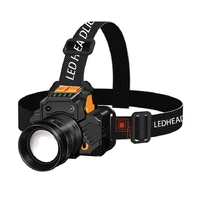 USB Rechargeable Black T6 LED Headlamp with Motion Sensor for Outdoor Camping and Fishing