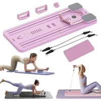 8-in-1 Multifunctional Fitness Board in Black for Core Strength and Abdominal Training - Pink