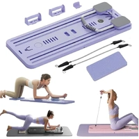 8-in-1 Multifunctional Fitness Board in Black for Core Strength and Abdominal Training - Purple