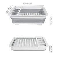 GENUX Foldable Kitchen Dish Rack Storage Tray Organiser