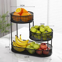 GENUX Black Stainless Steel Fruit Basket Storage