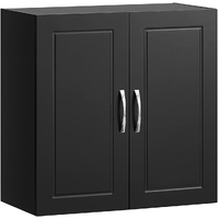 VIKUS Black Wall Storage Cabinet Double Doors