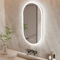 800x500mm LED Bathroom Mirror Oval Anti-Fog Dimmable Wall Mount