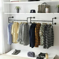 Iron Wall Mounted Clothes Rack Garment Display
