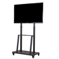 GENUX 32-80 Rolling TV Stand 2-Tier Shelf Adjustable Mount