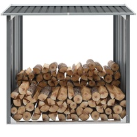 GENUX Outdoor Log Storage Shed 91cm Steel Firewood Rack Raised Floor
