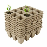 GENUX 10pcs Biodegradable Seedling Trays 12-Hole Garden Starter