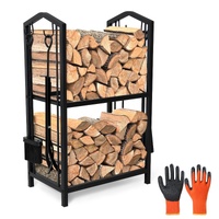GENUX Steel Firewood Rack Log Holder 30cm Depth Large