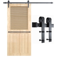 GENUX Sliding Barn Door Hardware Kit Heavy Duty Rust Resistant 4M