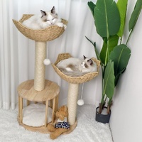 GENUX Large Cat Tree Tower Scratching Post Condo with Basket